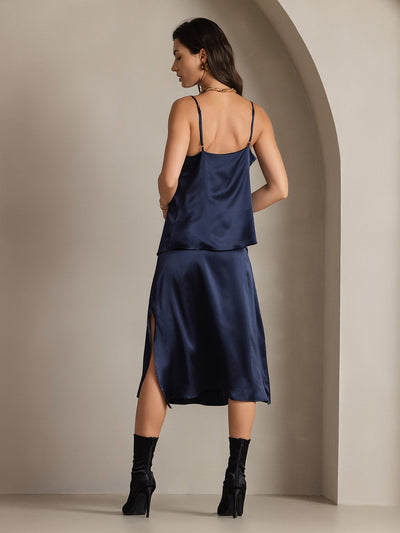 Reyanna™ | Siden Enfärgad Elegant Kjol Med Sprund