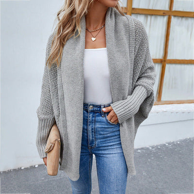 Casual Cardigan Med Fladdermusärm