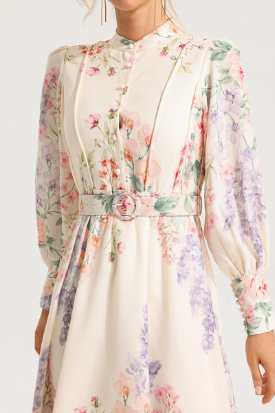 Reyanna™ | Floral Long Sleeve Maxi Dress With Belt