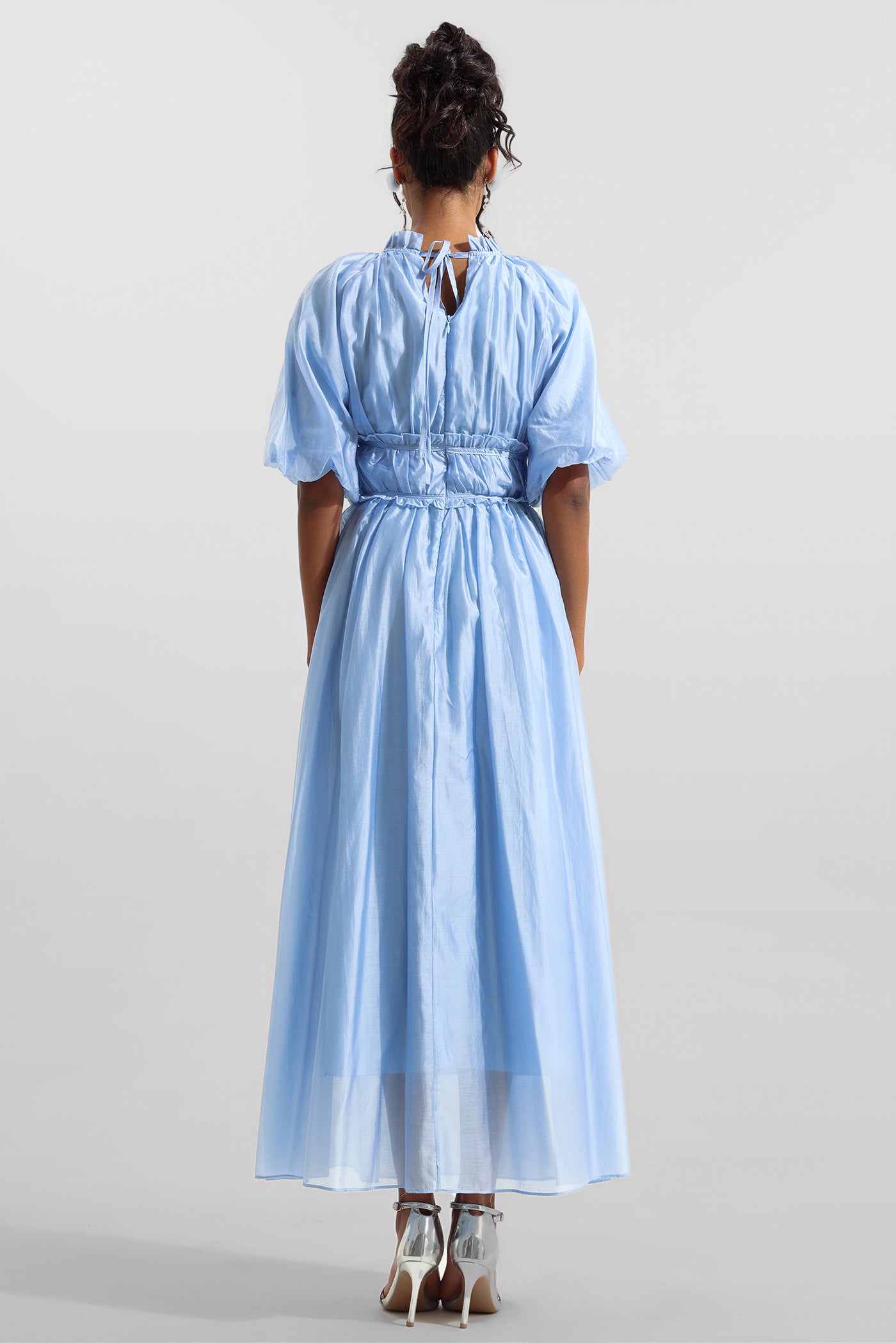 Reyanna™ | Chiffon Raglan Sleeve Frill Midi Dress