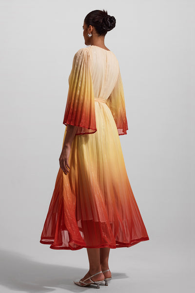 Reyanna™ | Gradient Color Lurex Ball Sleeve Midi Dress