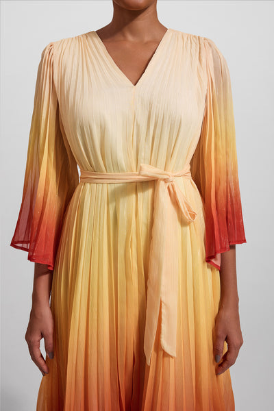 Reyanna™ | Gradient Color Lurex Ball Sleeve Midi Dress