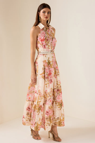 Reyanna™ | Embroidered Floral Maxi Dress With Belt