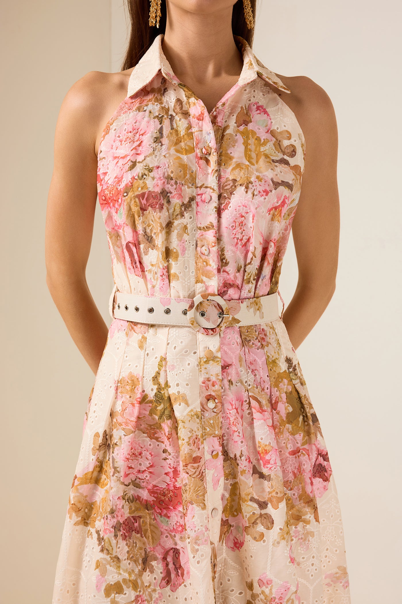 Reyanna™ | Embroidered Floral Maxi Dress With Belt