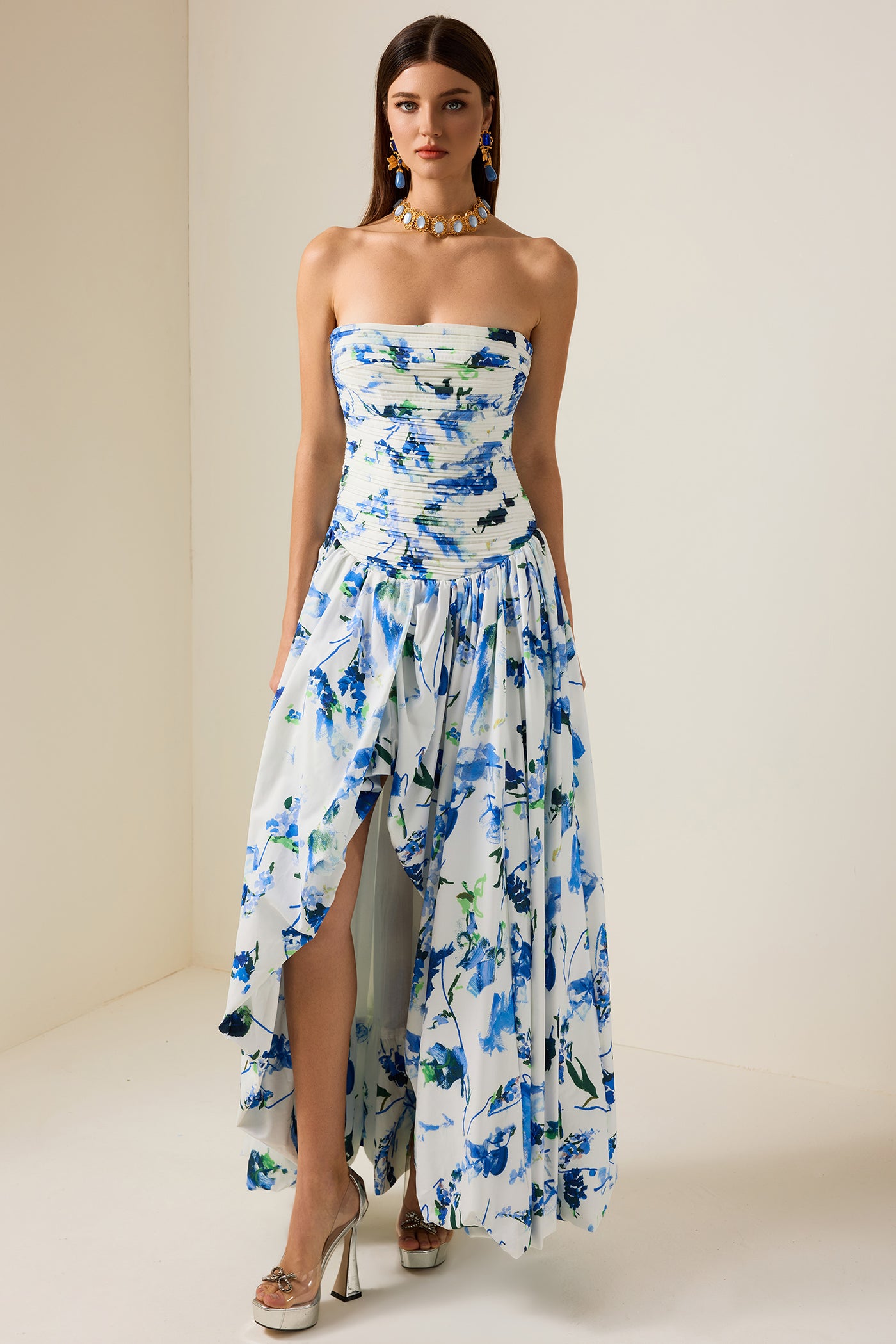 Reyanna™ | Floral Off-Shoulder Split Midi Dress