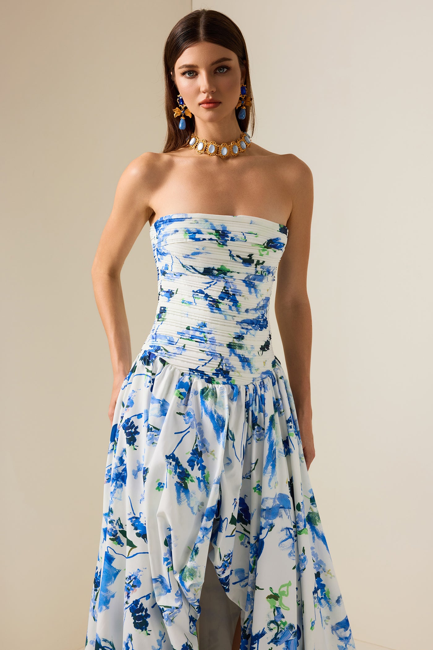 Reyanna™ | Floral Off-Shoulder Split Midi Dress