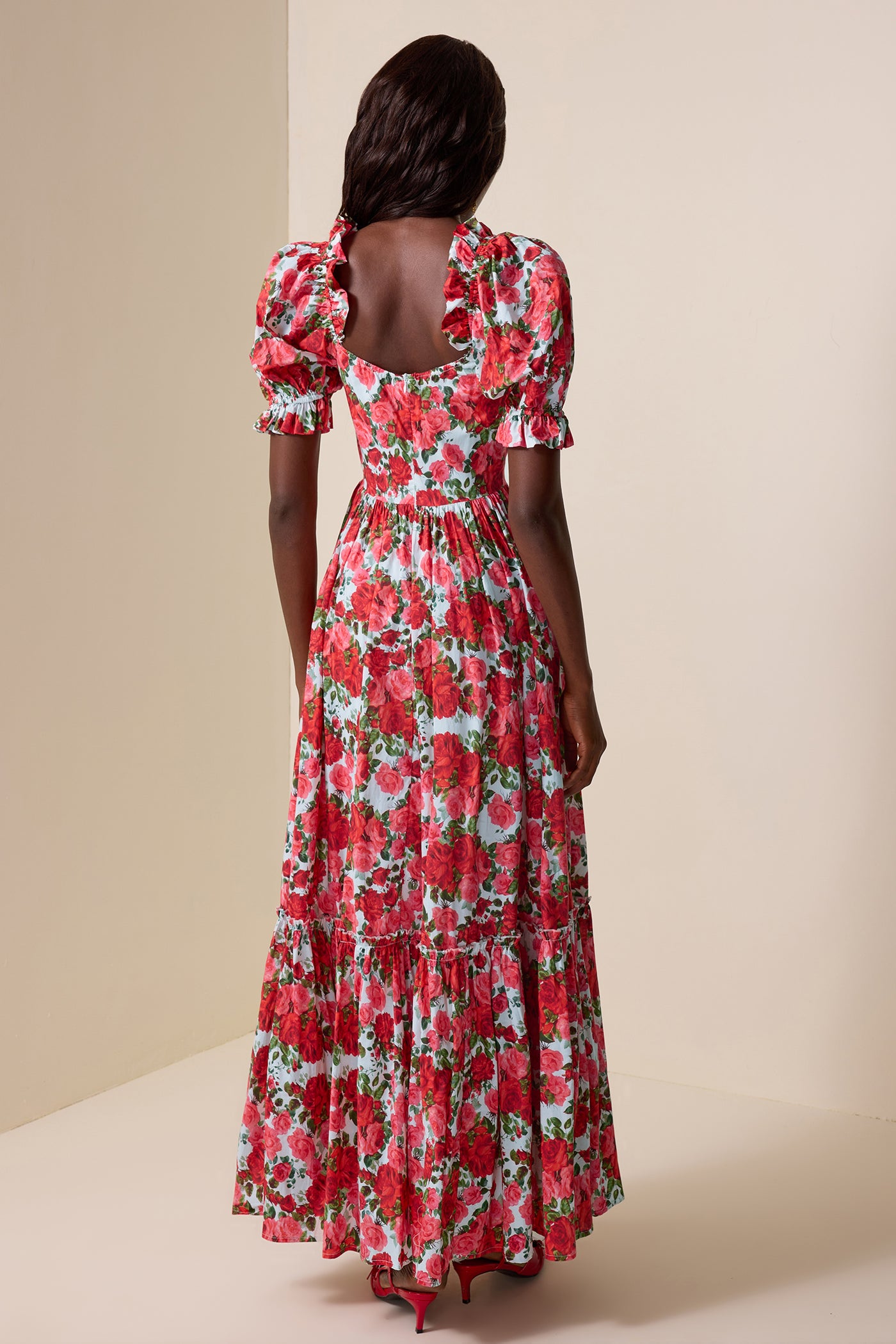 Reyanna™ | Floral Frill Puff Sleeve Maxi Dress