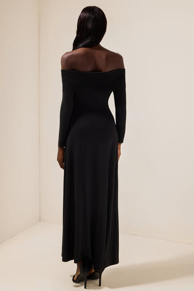 Reyanna™ | Jersey Solid Off-Shoulder Maxi Dress