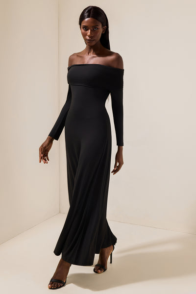Reyanna™ | Jersey Solid Off-Shoulder Maxi Dress