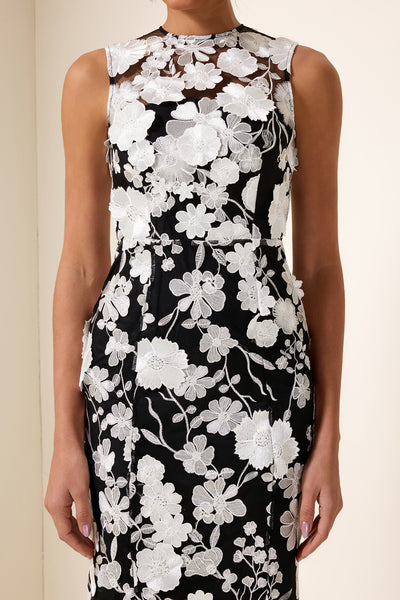 Reyanna™ | 3D Flower Round Neck Sleeveless Midi Dress