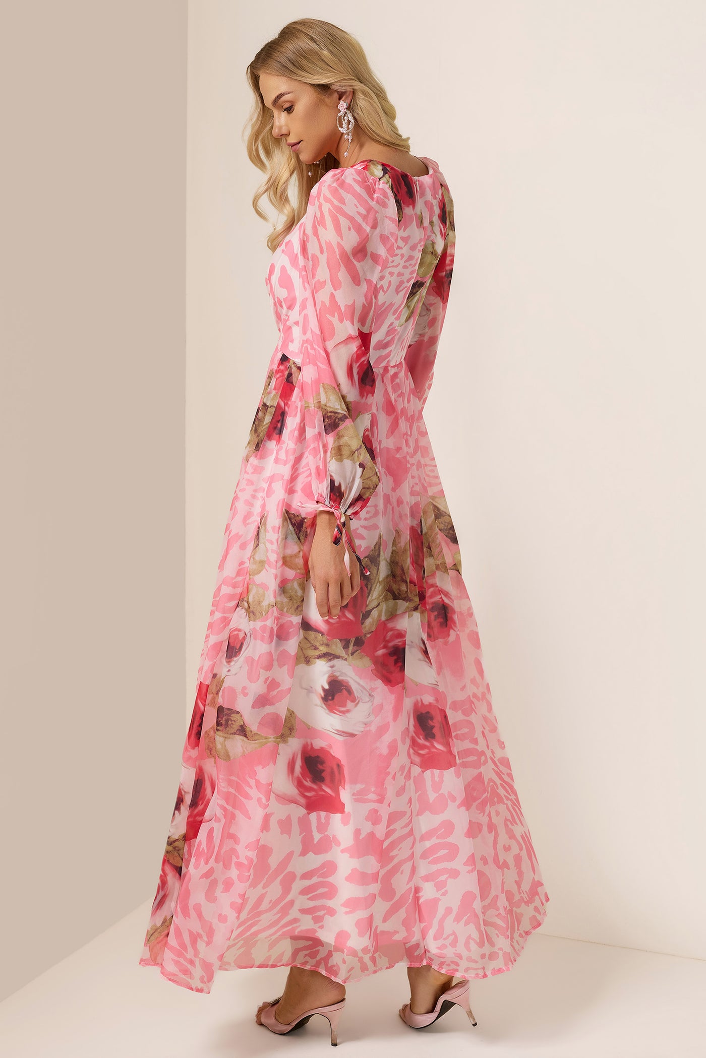 Reyanna™ | Floral V-Neck Long Sleeve Maxi Dress