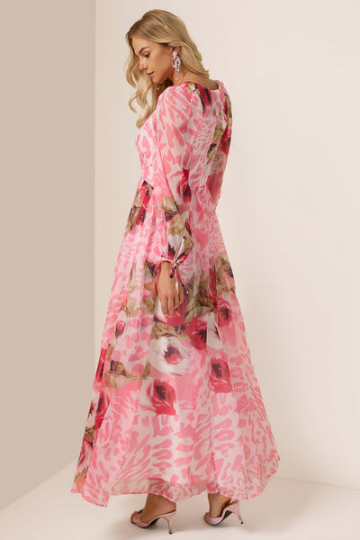 Reyanna™ | Floral V-Neck Long Sleeve Maxi Dress