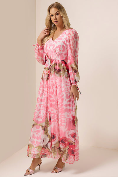 Reyanna™ | Floral V-Neck Long Sleeve Maxi Dress