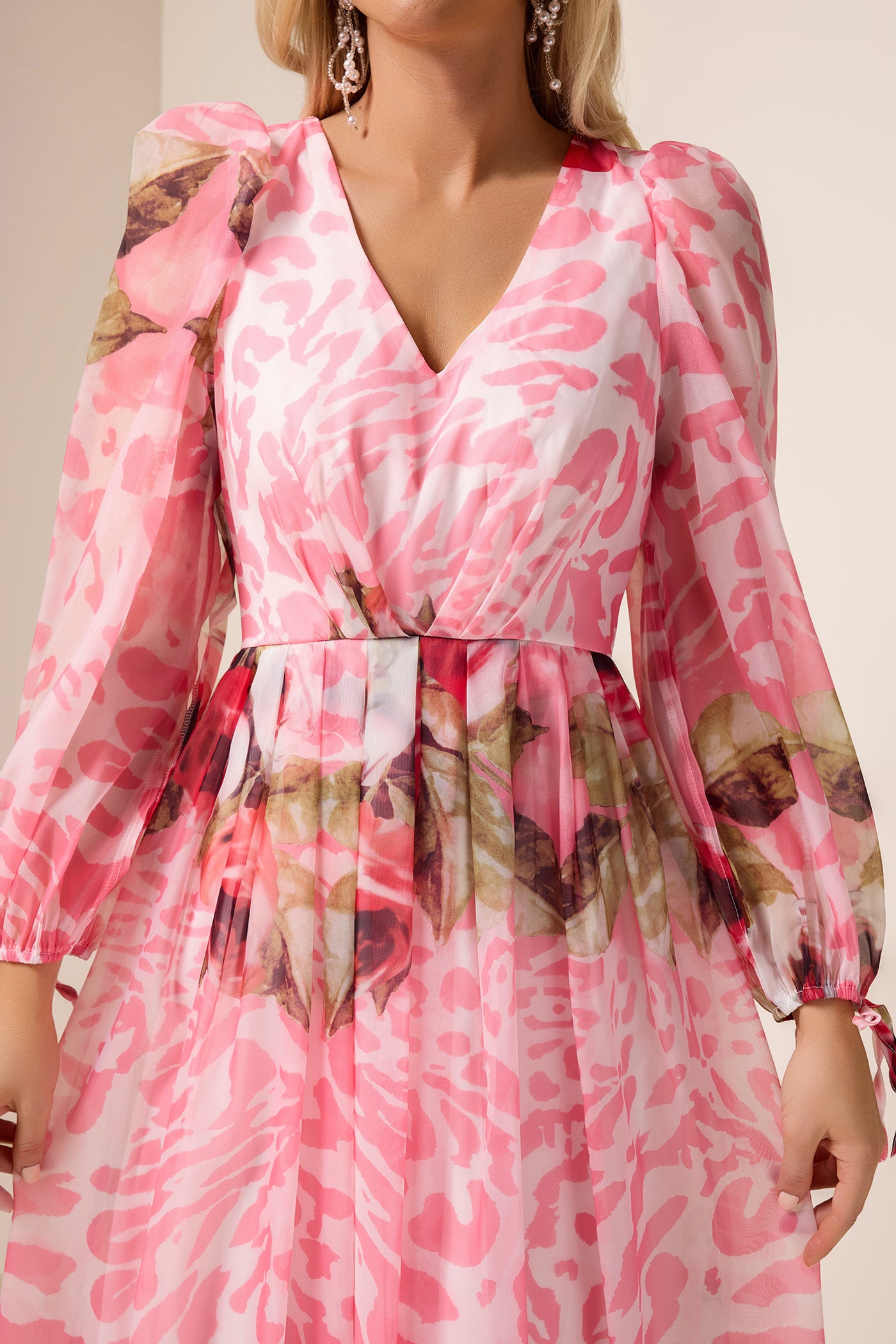 Reyanna™ | Floral V-Neck Long Sleeve Maxi Dress