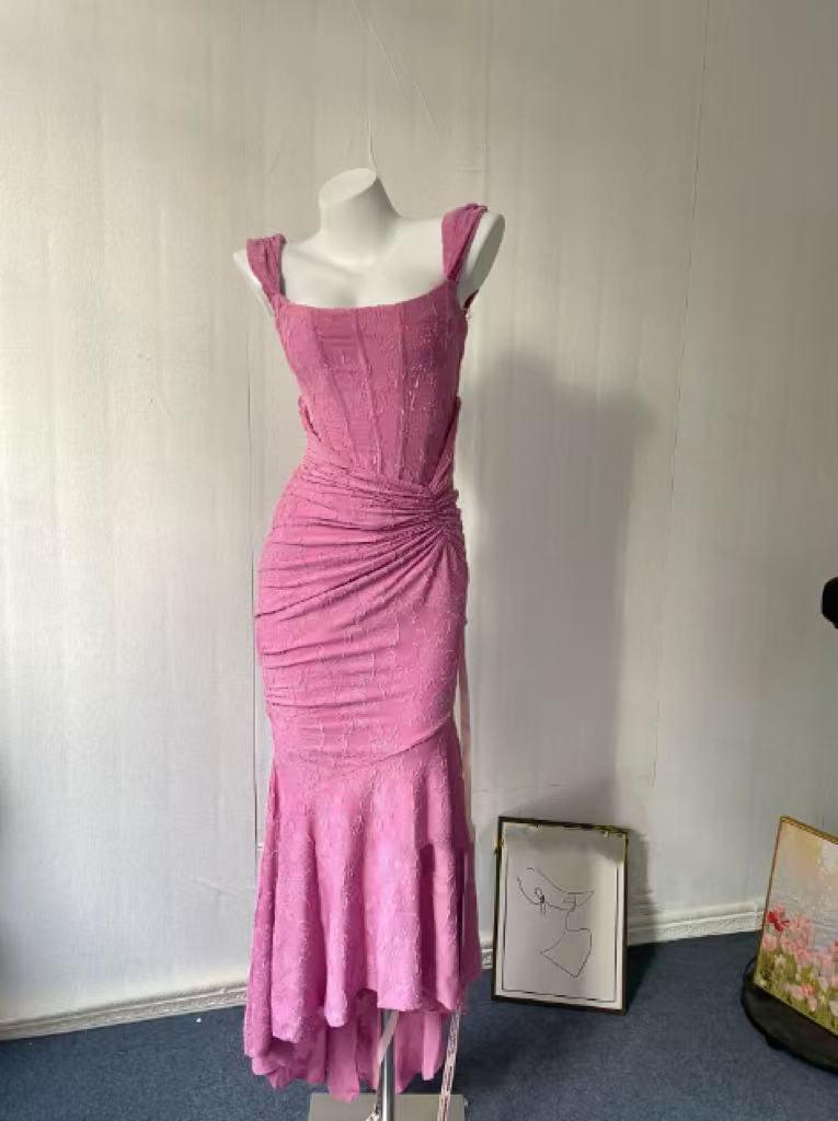 Reyanna™ | Dark Pink bell floral maxi dress
