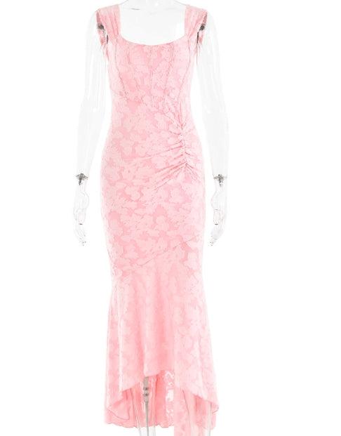 Reyanna™ | Light Pink bell floral maxi dress
