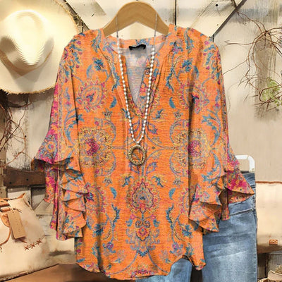 Vintage Avslappnad Blus