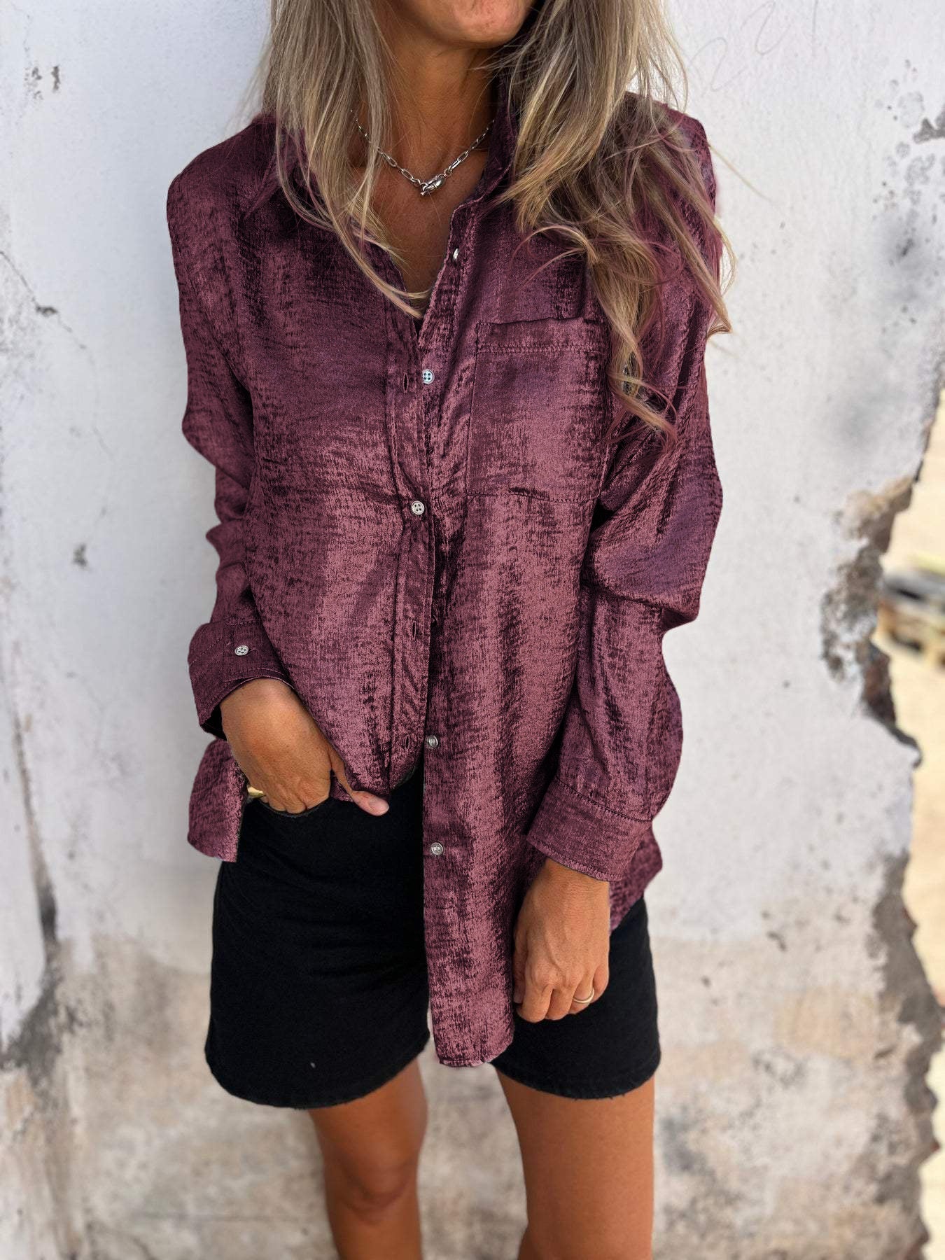 Reyanna™ | Casual Suede Fashionable Lapel Shirt