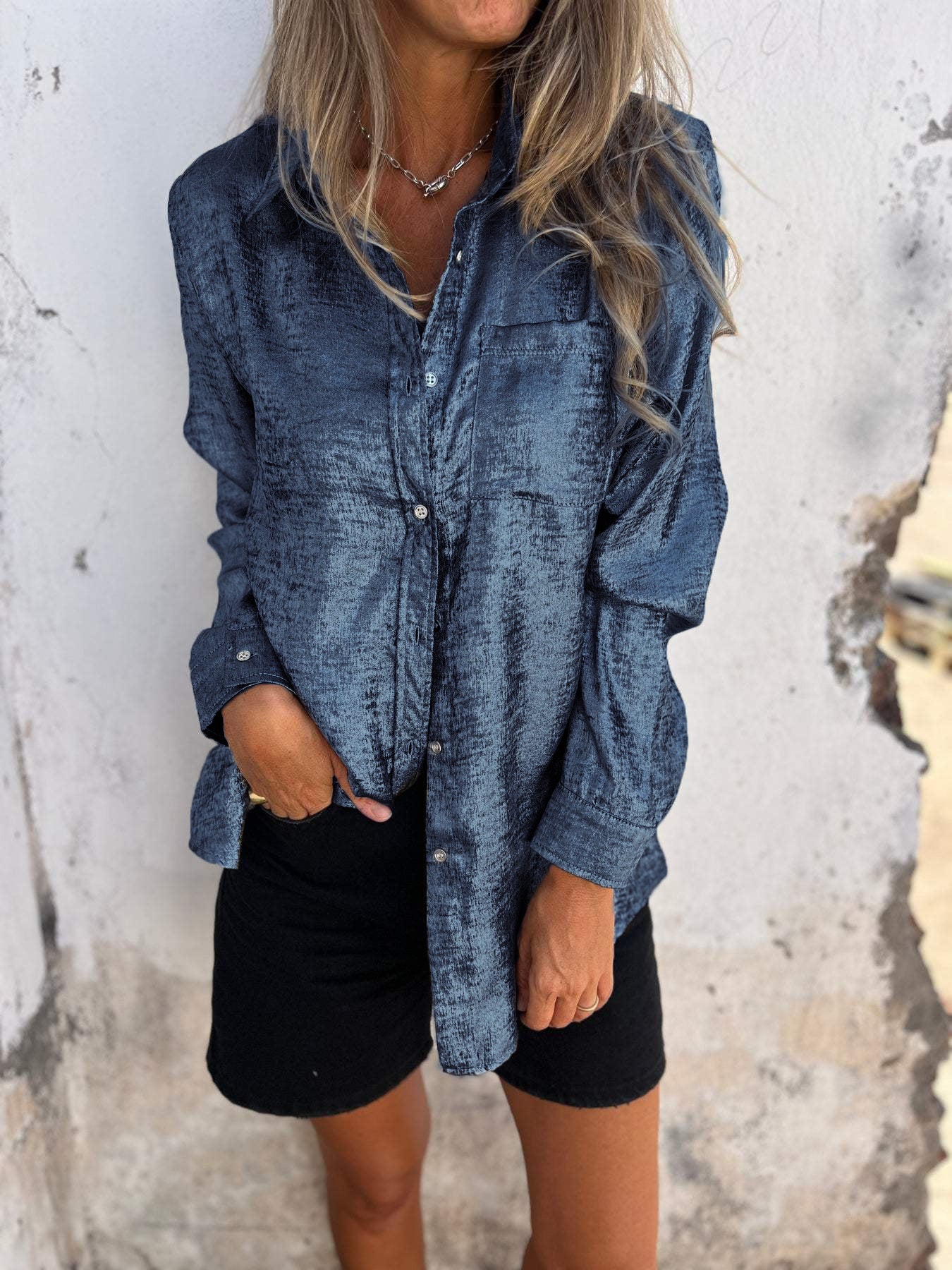Reyanna™ | Casual Suede Fashionable Lapel Shirt