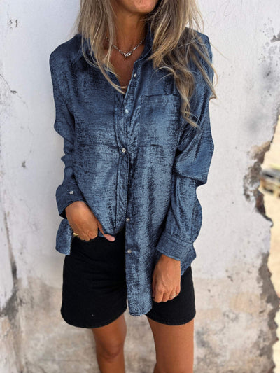 Reyanna™ | Casual Suede Fashionable Lapel Shirt