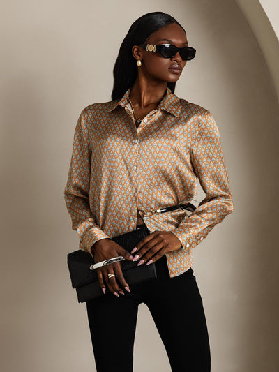 Reyanna™ | Silke Basic Military Lapel Skjorta