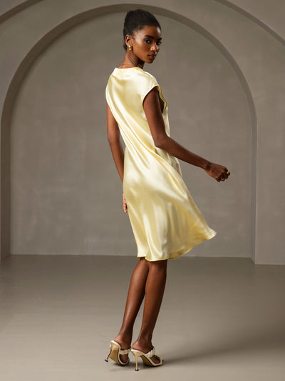 Reyanna™ | Ren Siden Elegant Cap Sleeve Klänning