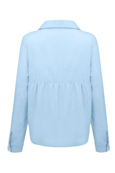 Reyanna™ | Casual Solid Button Shirt Collar Blouse