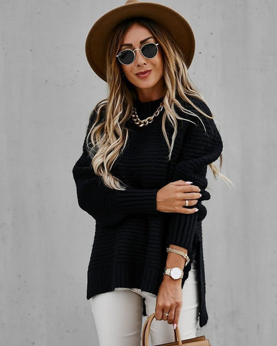 Reyanna™ | Side Split Knitted  Sweater Top