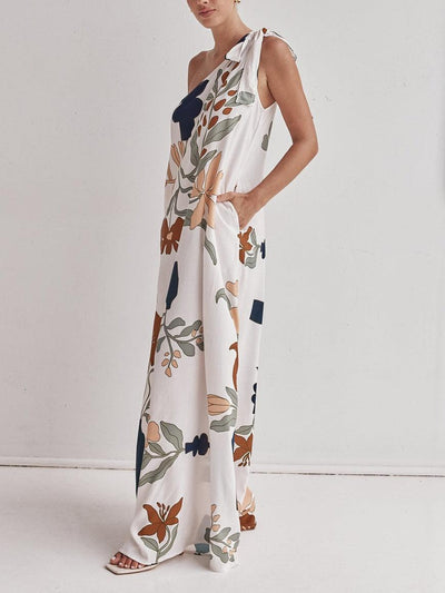 Reyanna™ | Printed One-Shoulder Maxi Dress