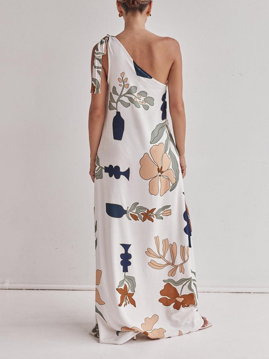 Reyanna™ | Printed One-Shoulder Maxi Dress