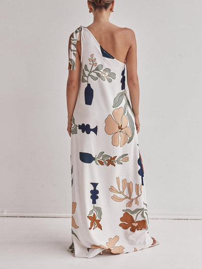 Reyanna™ | Printed One-Shoulder Maxi Dress