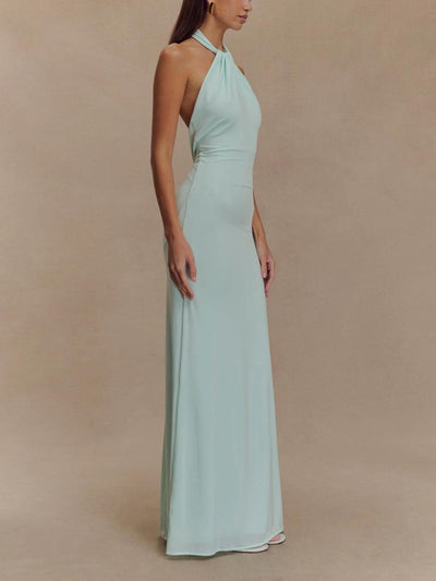 Reyanna™ | Slinky Halter Maxi Dress - Lagoon