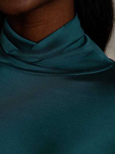 Reyanna™ | Silkeblandning Hög Hals Långärmad T-shirt