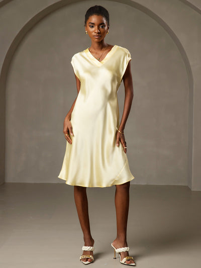 Reyanna™ | Ren Siden Elegant Cap Sleeve Klänning
