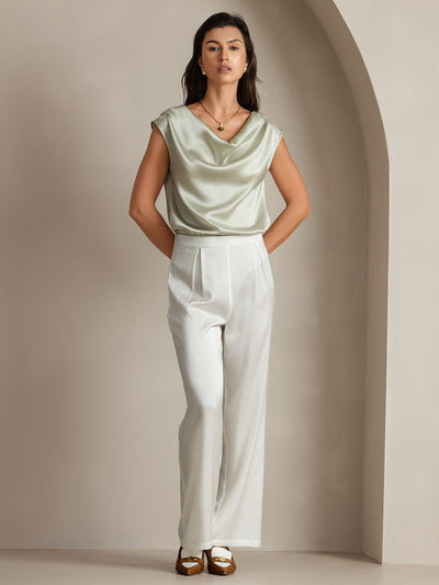 Reyanna™ | Silke Kappärmad Krage Tanktop/Blus