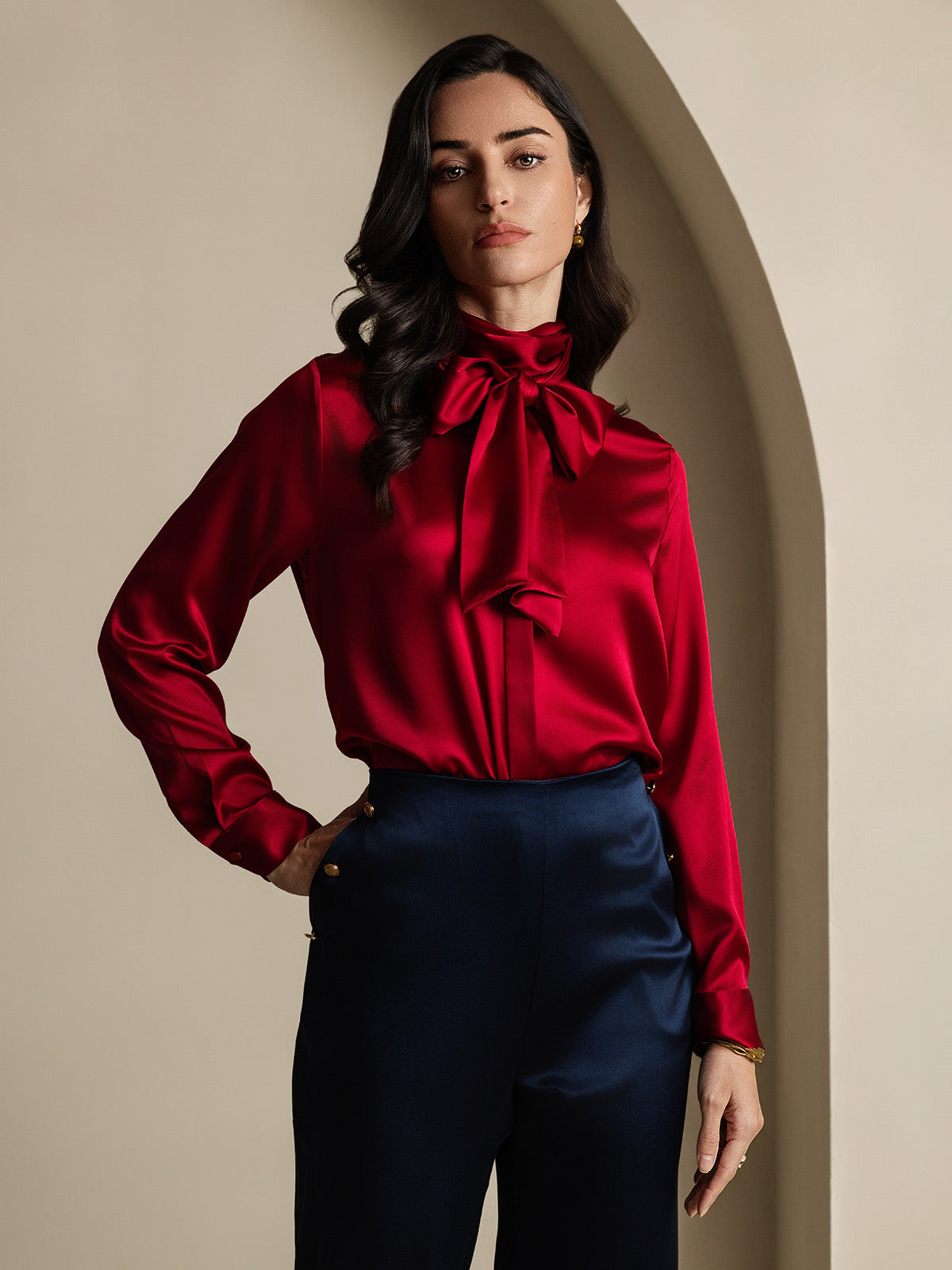 Reyanna™ | Sidenmode Slipskrage Skjorta