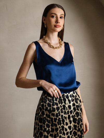 Reyanna™ | Silke V-ringning Tirantes Camiseta Top
