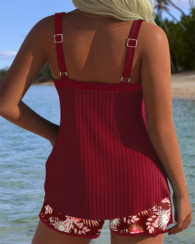 Tankini Randig Tvådelad Strandshorts