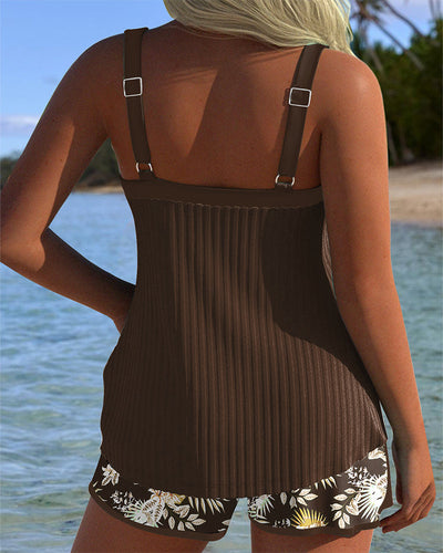 Tankini Randig Tvådelad Strandshorts