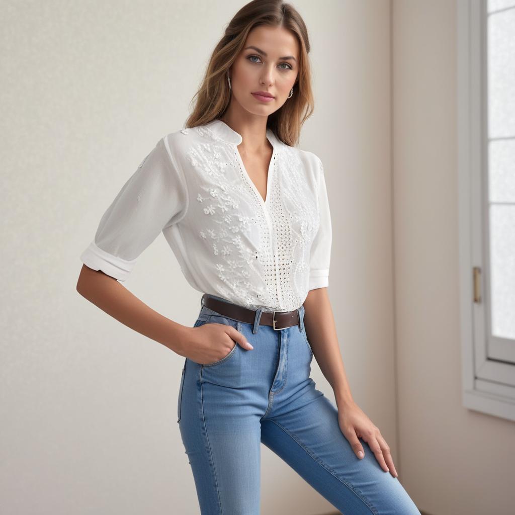 Reyanna |Lara | Elegant blus med broderi
