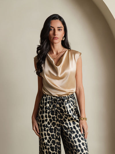 Reyanna™ | Silke Kappärmad Krage Tanktop/Blus