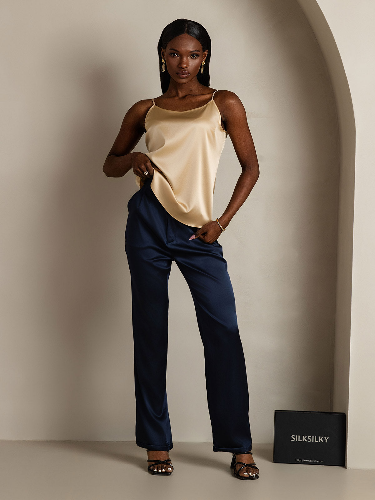Reyanna™ | Silkes Avslappnad Spaghettiband Camisole-linne