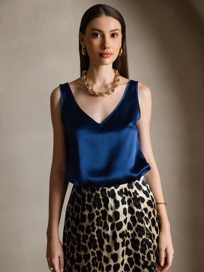 Reyanna™ | Silke V-ringning Tirantes Camiseta Top