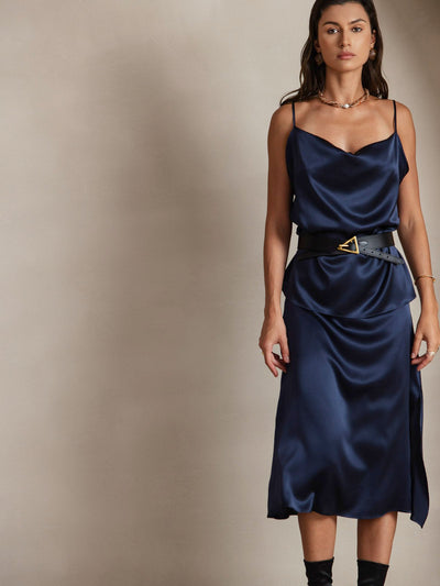 Reyanna™ | Silke Tunna Axelband Draperad Halsringning CamisoleTop