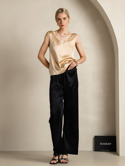 Reyanna™ | Silke V-ringning Tirantes Camiseta Top