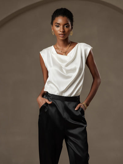 Reyanna™ | Silke Kappärmad Krage Tanktop/Blus