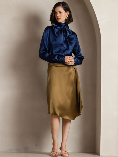 Reyanna™ | Dambasic Blus I 19 Momme Siden Med Knutkrage