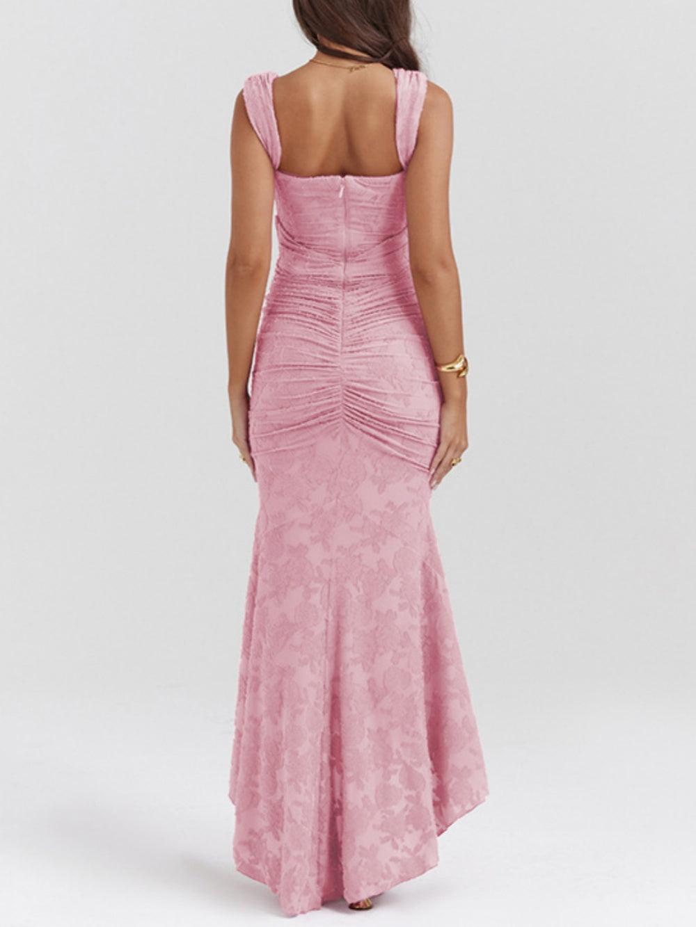 Reyanna™ | Light Pink bell floral maxi dress