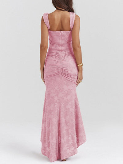 Reyanna™ | Light Pink bell floral maxi dress