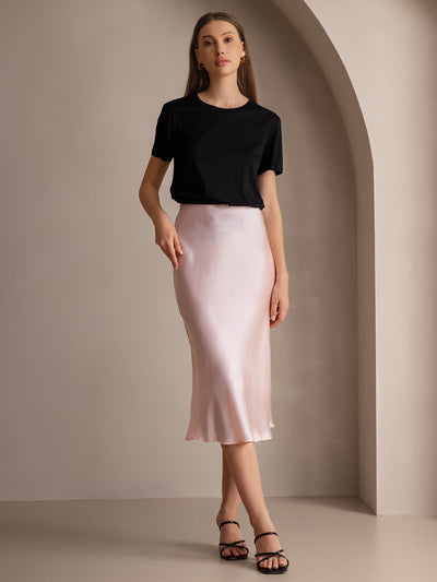 Reyanna™ | Silke Stickad Bas Rund Hals T-Shirt